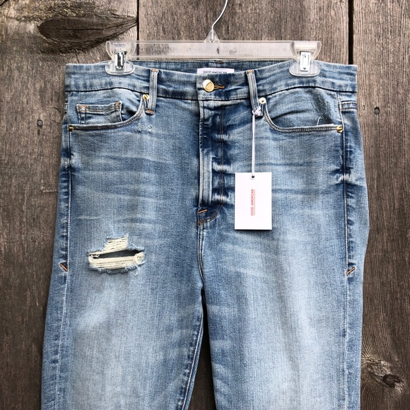 ✨Good American Good Waist distressed skinny jeans✨ - Picture 4 of 7